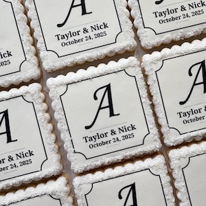 Personalized Wedding Cookie Favors, Rehearsal Dinner Favors, Bridal Shower Cookies image 1