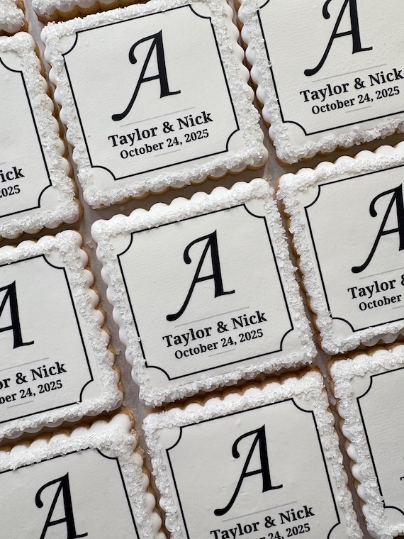 Personalized Wedding Cookie Favors, Rehearsal Dinner Favors, Bridal Shower Cookies