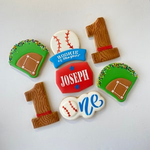 1 Dozen - 1st Birthday Rookie of the Year Baseball  Birthday Cookies