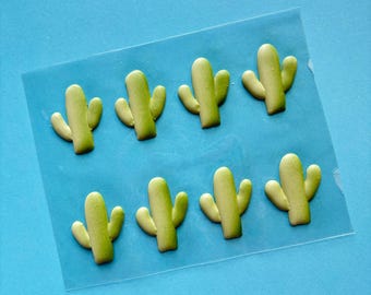 Cactus Royal Icing Edible Decoration Toppers. Use on Cookies, Cupcakes, Cake Pops and more!