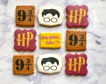 1 Dozen - Personalized  Wizard Birthday Cookies, Birthday Cookies