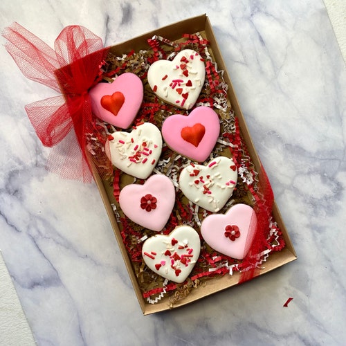 Valentine's Day Cookies Gift Box Set Teacher Gifts Etsy