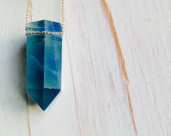 Fluorite Necklace Fluorite Pendant Necklace Fluorite Jewelry Gemstone Necklace