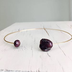 Raw Garnet & Ruby 14k Gold Filled Choker Necklace