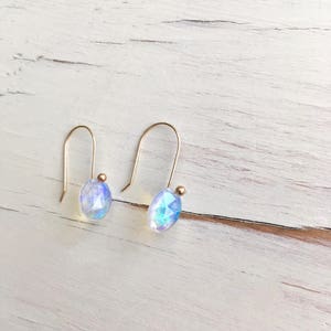 Opal Earrings Welo Opal Rose Cut Earrings Opal Jewelry Genuine Opal October Birthstone image 6