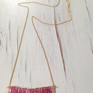 Tourmaline Necklace Pink Tourmaline Necklace Tourmaline Raw Shards Necklace gemstone Jewelry image 4