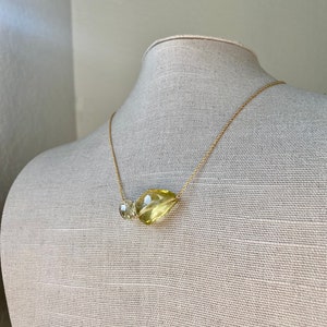 Lemon Quartz Collage Necklace Lemon Quartz Necklace Gemstone Necklace