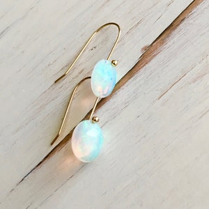 Opal Earrings Welo Opal Rose Cut Earrings Opal Jewelry Genuine Opal October Birthstone image 8