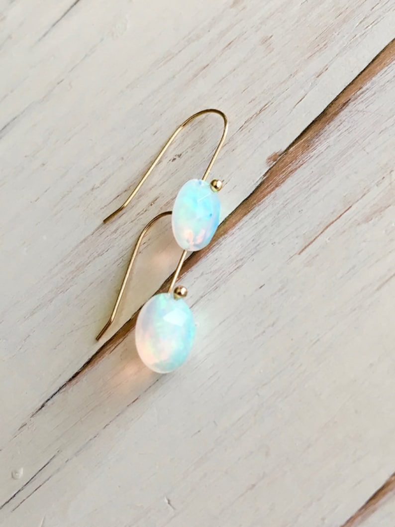Opal Earrings Welo Opal Rose Cut Earrings Opal Jewelry Genuine Opal October Birthstone 画像 8