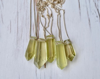 Lemon Quartz Necklace Lemon Quartz Pendant Necklace Gemstone Necklace