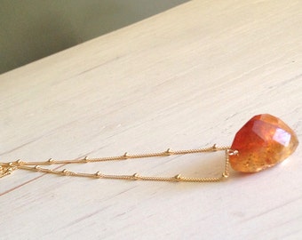 Citrine Necklace Raw Citrine Necklace Citrine Jewelry November Birthstone Gemstone Jewelry