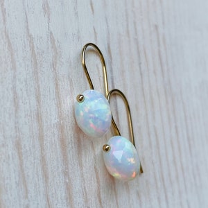 Opal Earrings Welo Opal Rose Cut Earrings Opal Jewelry Genuine Opal October Birthstone image 4