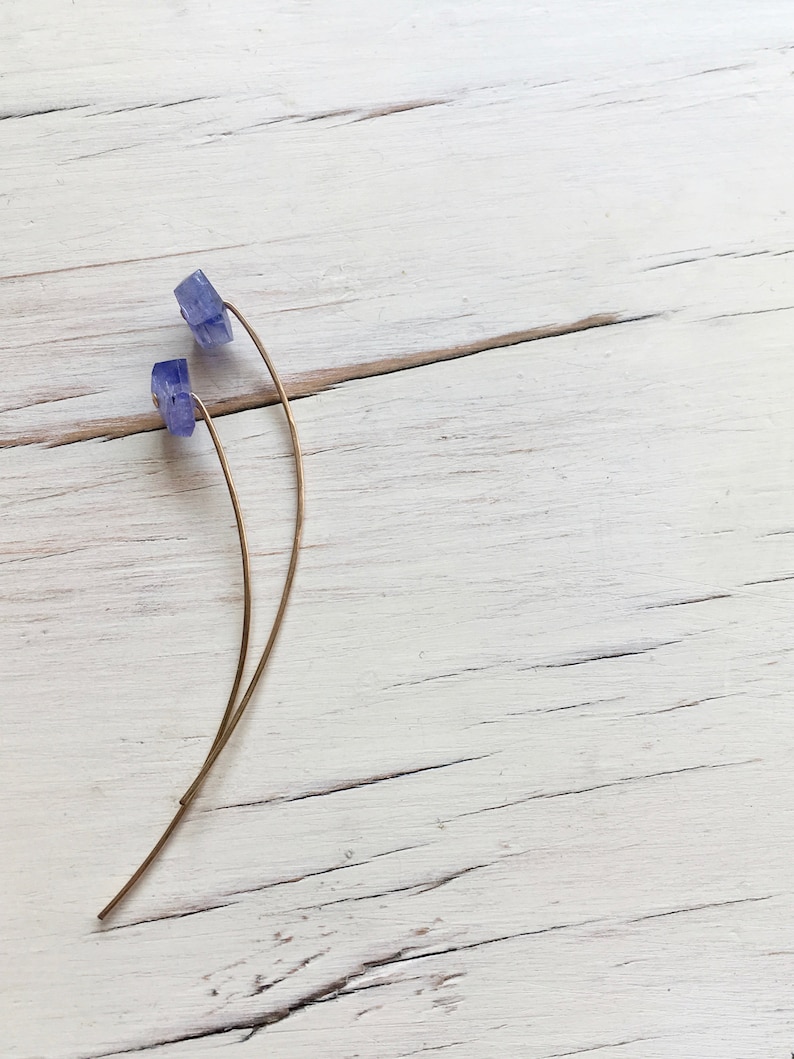 Tanzanite Arc Earrings: 14k Gold Filled Modern Jewelry image 8