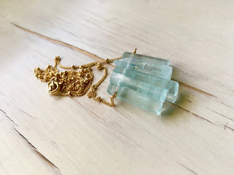 Aquamarine Necklace Aquamarine Pendant Necklace Aquamarine Etsy