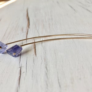Tanzanite Arc Earrings: 14k Gold Filled Modern Jewelry image 4