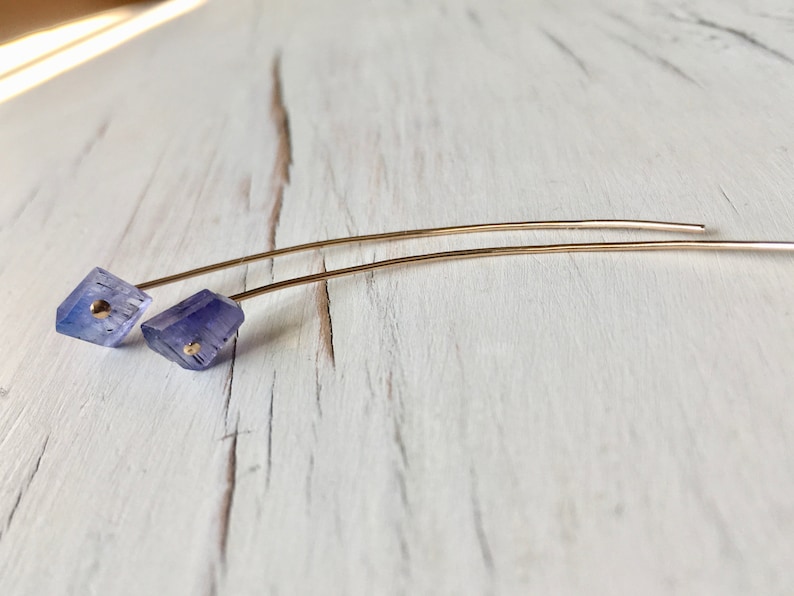 Tanzanite Arc Earrings: 14k Gold Filled Modern Jewelry image 4
