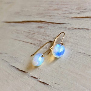 Opal Earrings Welo Opal Rose Cut Earrings Opal Jewelry Genuine Opal October Birthstone image 7