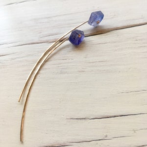 Tanzanite Arc Earrings: 14k Gold Filled Modern Jewelry image 7