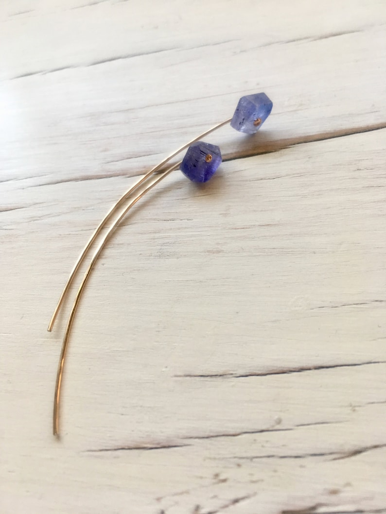 Tanzanite Arc Earrings: 14k Gold Filled Modern Jewelry image 7
