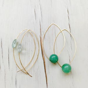 Aquamarine Earrings Aquamarine Hoops Aquamarine Jewelry Gemstone jewelry image 5