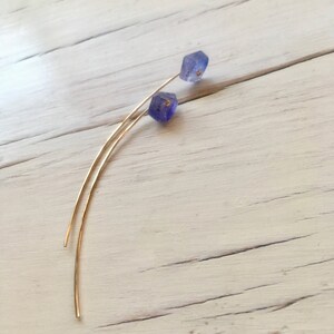 Tanzanite Arc Earrings: 14k Gold Filled Modern Jewelry image 6