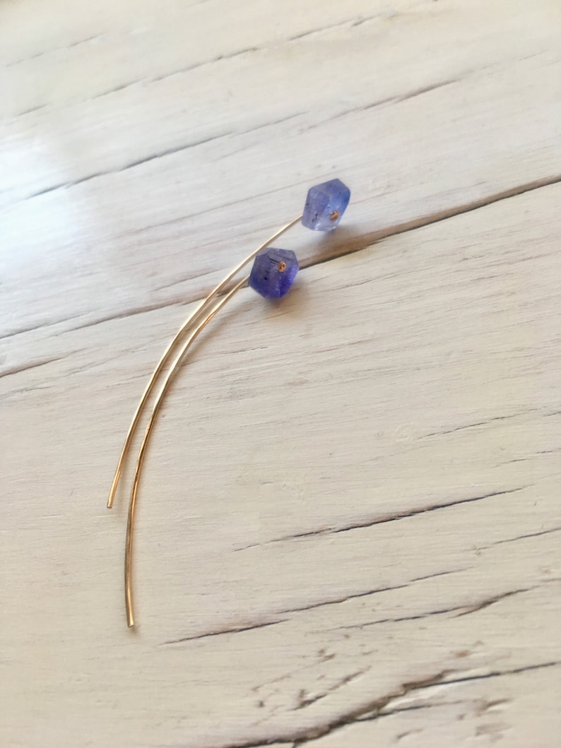 Tanzanite Arc Earrings: 14k Gold Filled Modern Jewelry image 6