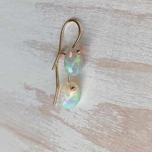 Opal Earrings Welo Opal Rose Cut Earrings Opal Jewelry Genuine Opal October Birthstone 画像 10