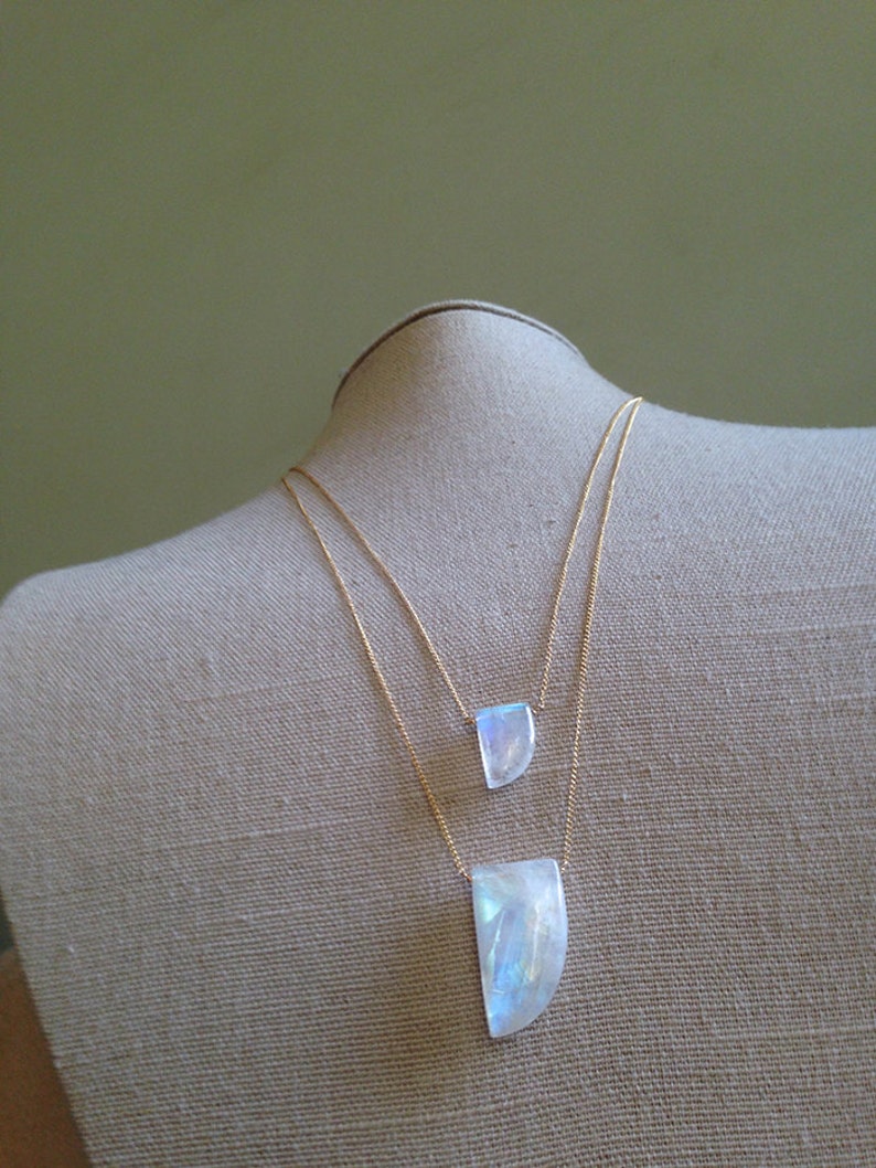 Moonstone Necklace Moonstone Jewelry Gemstone Necklace Layered Necklace image 4