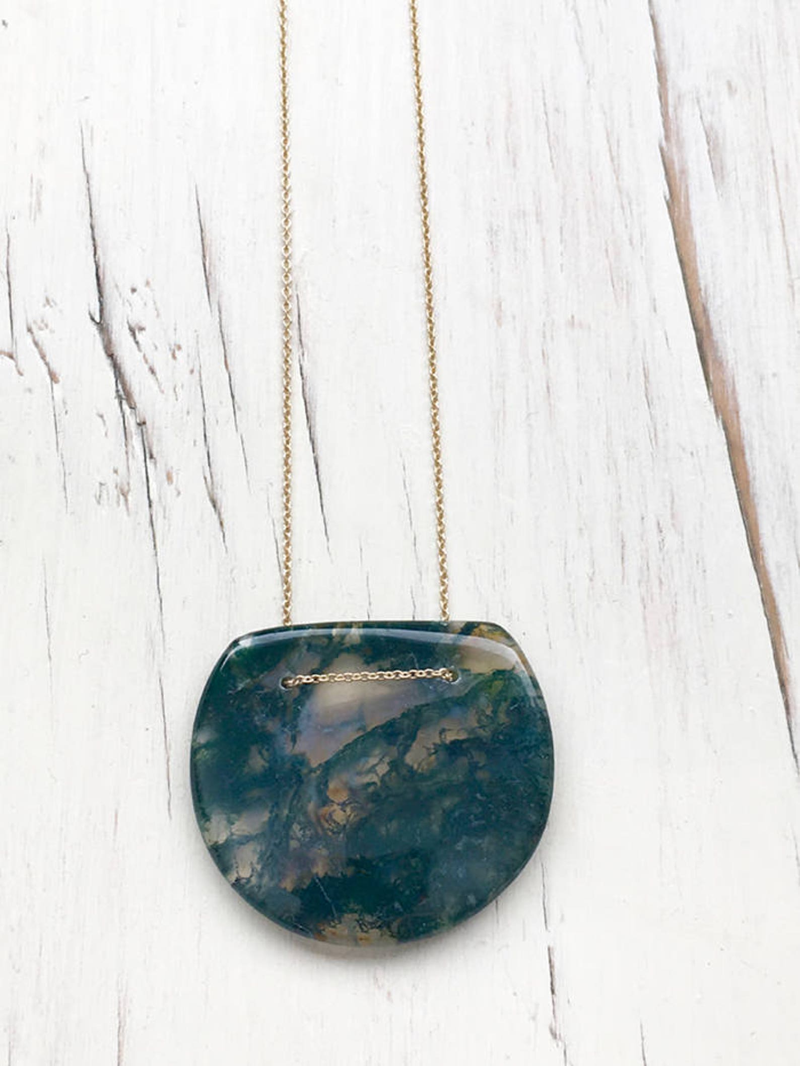 Green Moss Agate Necklace Green Moss Agate Jewelry Geometric - Etsy