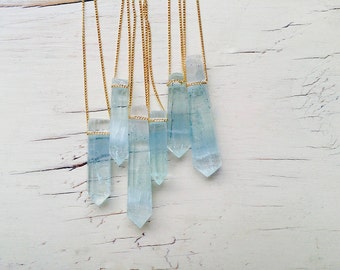 Aquamarine Necklace Aquamarine Pendant Necklace Aquamarine Jewelry Gemstone Necklace