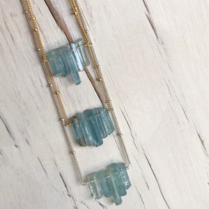 Aquamarine Necklace Aquamarine Pendant Necklace Aquamarine - Etsy