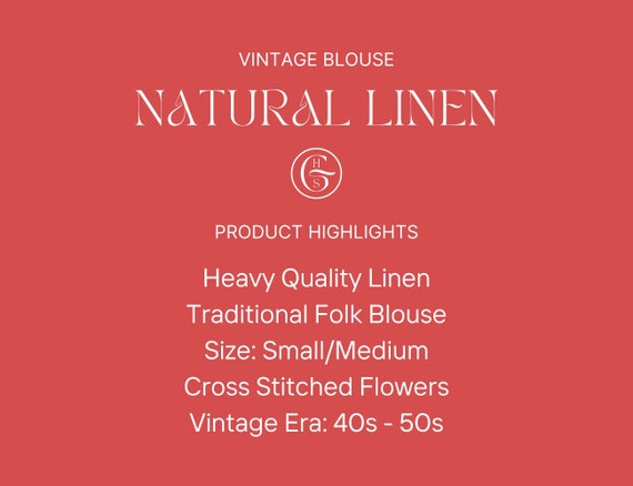 Vintage Linen Floral Blouse | Cross Stitch Embroi… - image 2