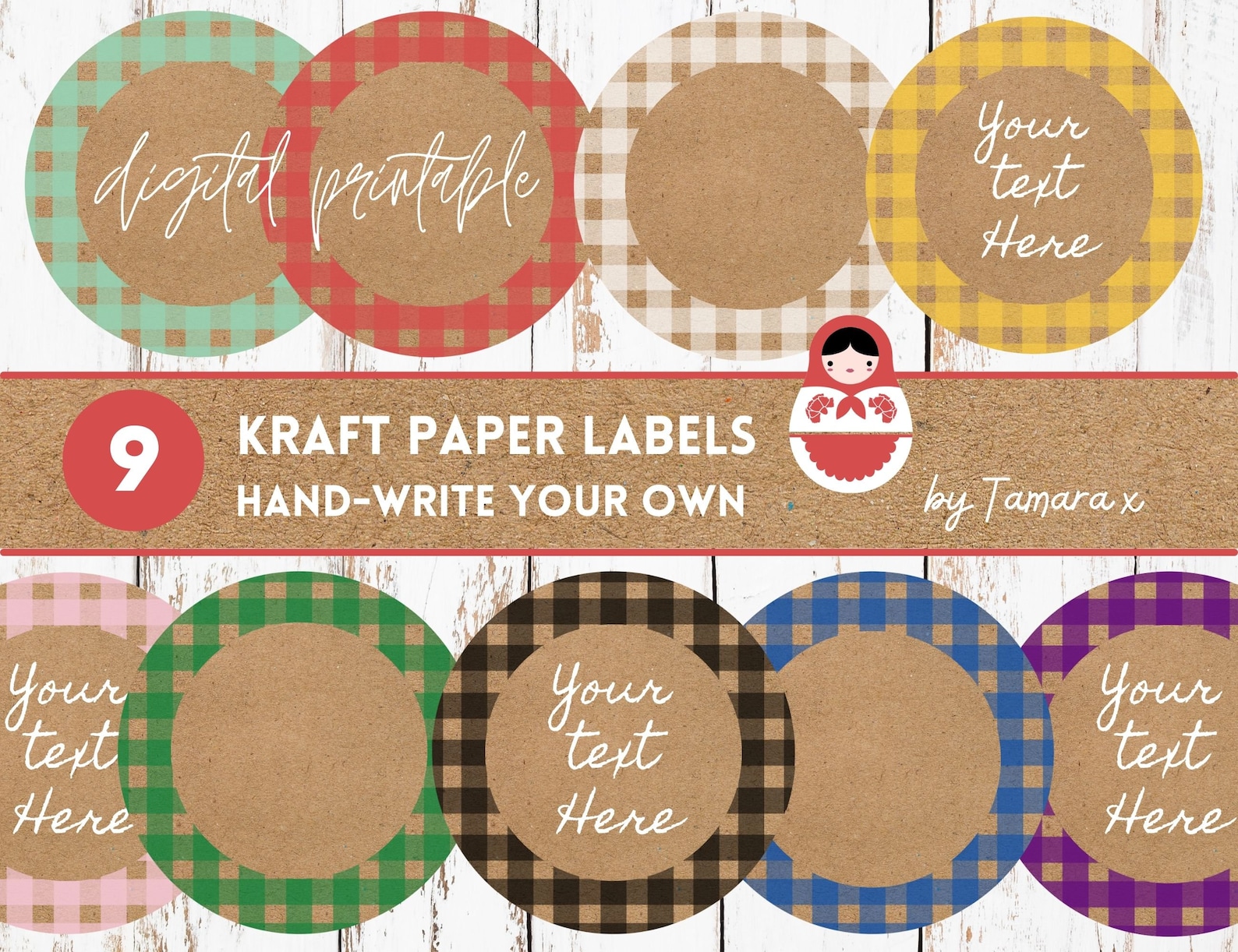 kraft paper labels 9 printable labels custom labels food etsy