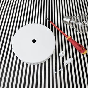Mat White Ceiling Rose Kit | Round Pendant Canopies | DIY Lamp Parts