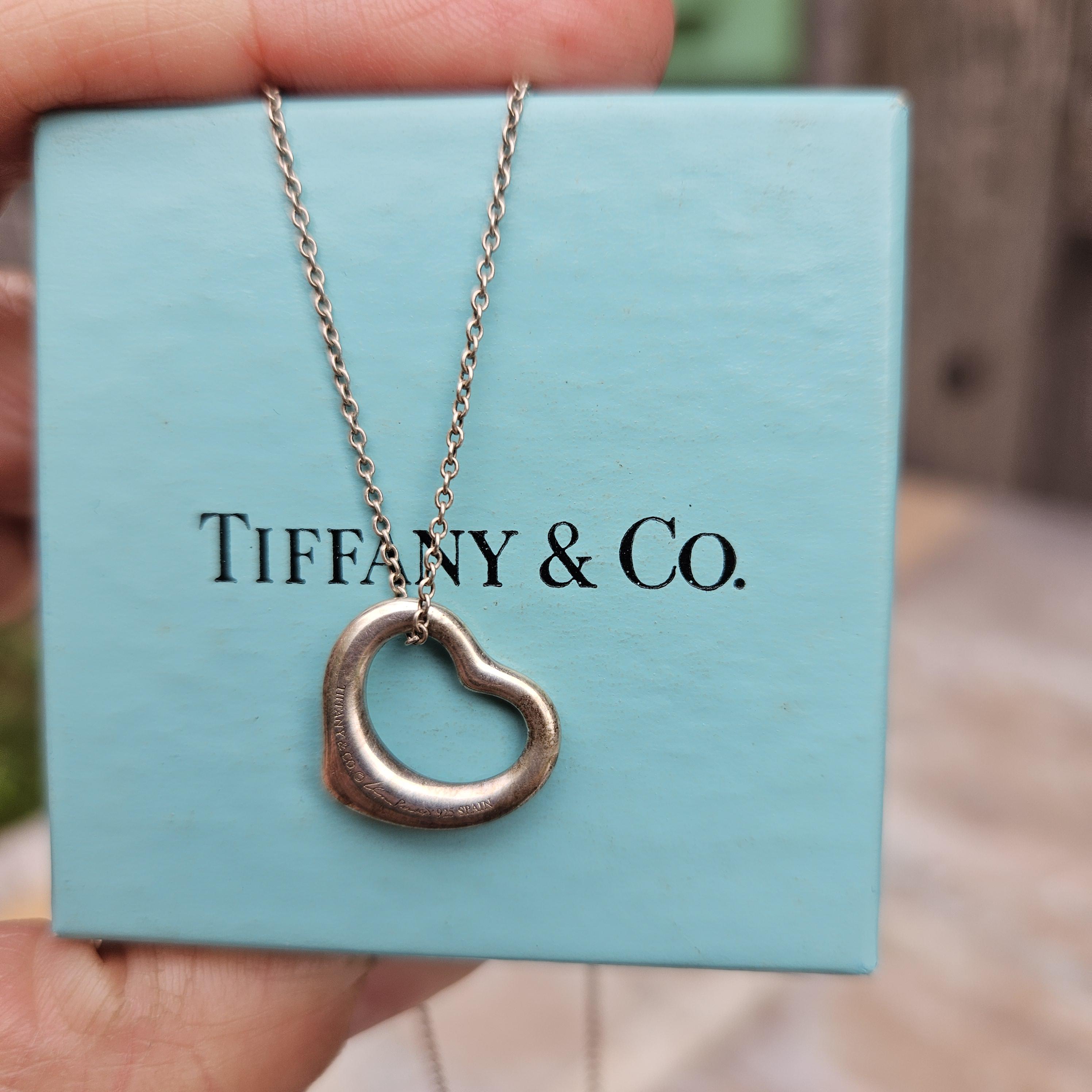 Vintage Elsa Peretti Open Heart 16 Mm Necklace | Tiffany & Co 925