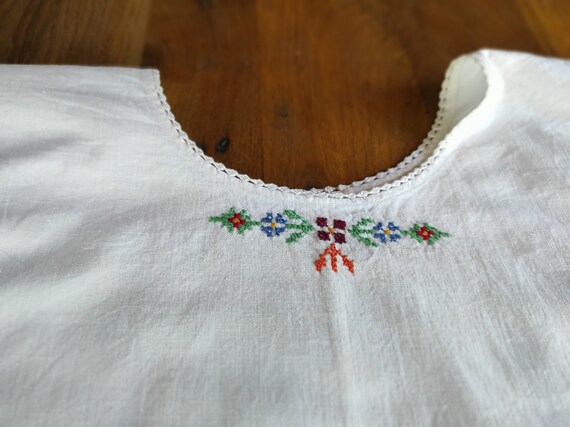 Vintage Cotton Floral Blouse | Cross Stitch Embro… - image 7