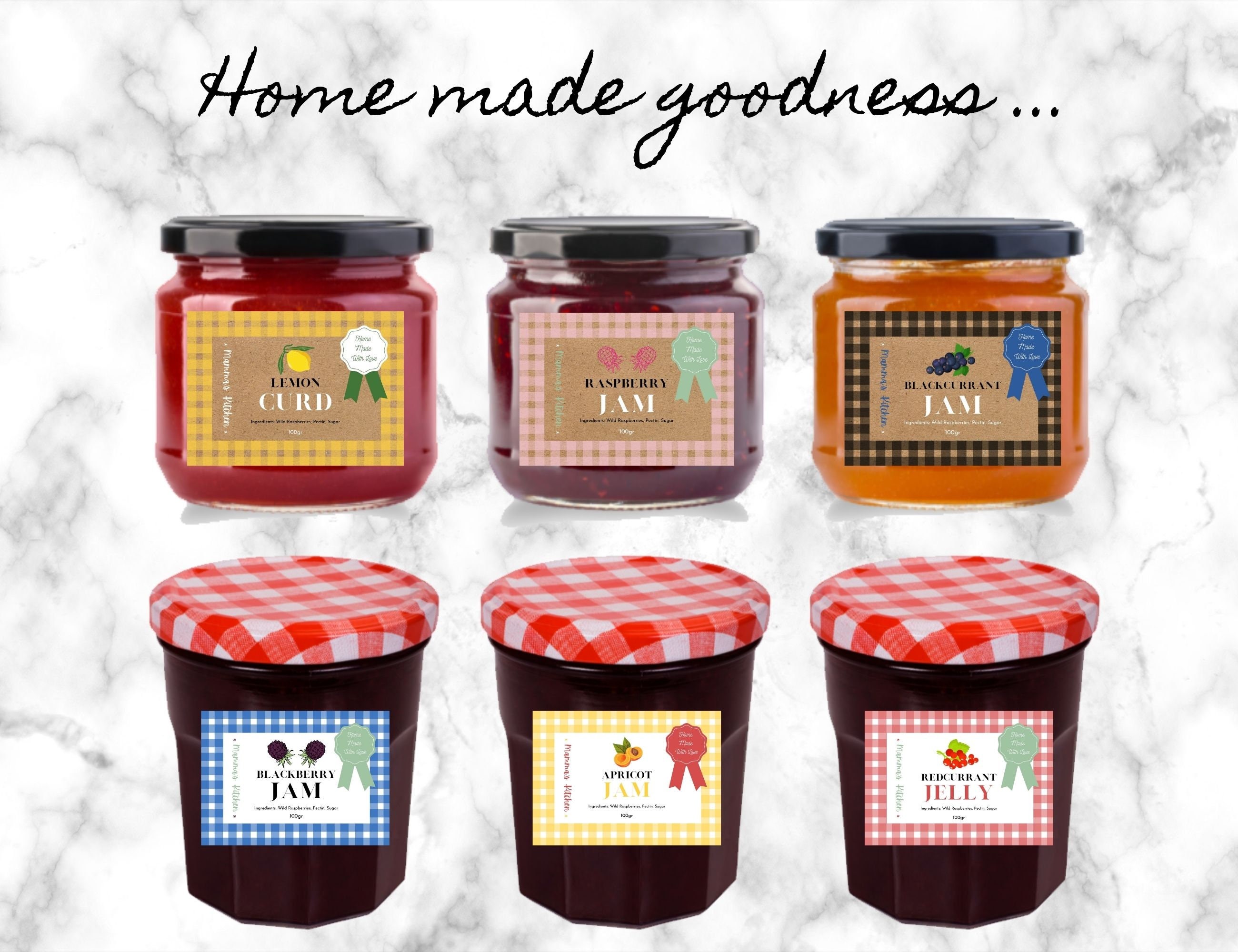jam jelly labels jam label set editable labels pack etsy