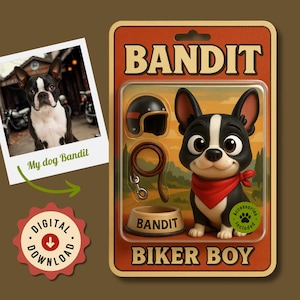 Custom Pet Portrait Action Figure | Personalized Pet Toy Keepsake | Custom Dog or Cat Figurine | Unique Pet Gift | Retro Boxed Toy Style