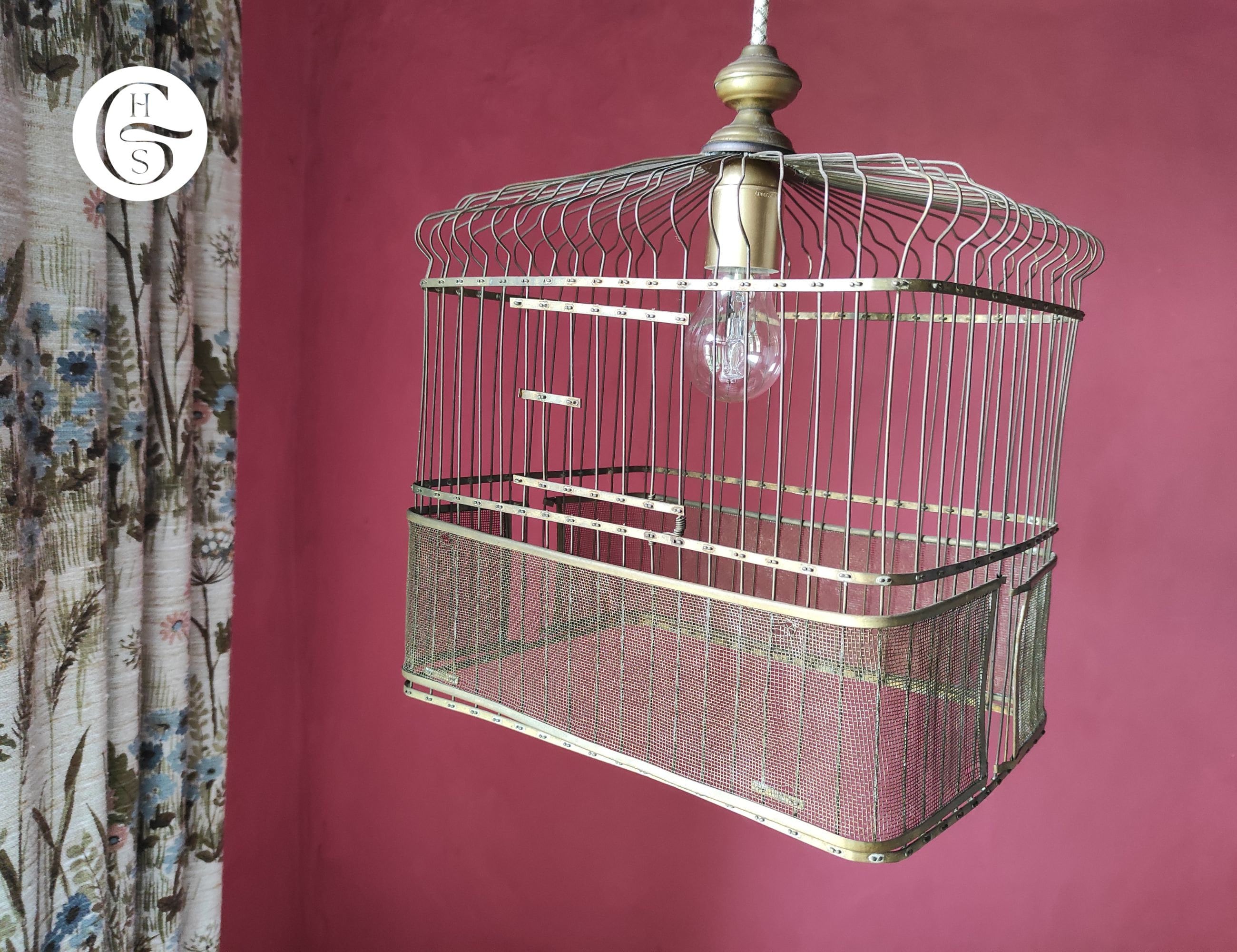 Vintage Brass Bird Cage, Shabby Chic, French Country, Farmhouse