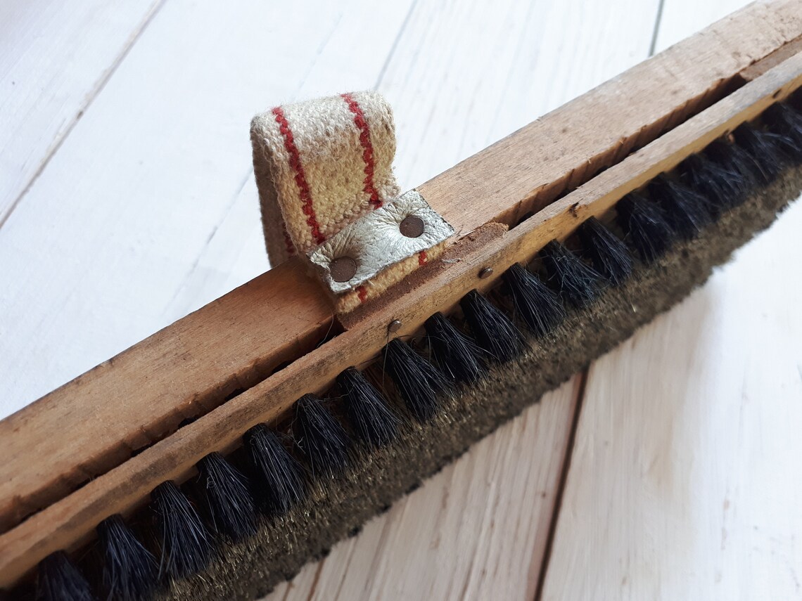 Vintage Wooden Boot Brush Antique Cleaning Tool Striped Etsy