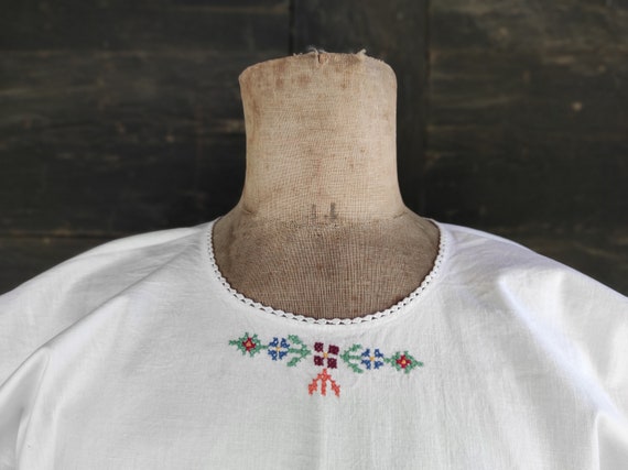 Vintage Cotton Floral Blouse | Cross Stitch Embro… - image 5