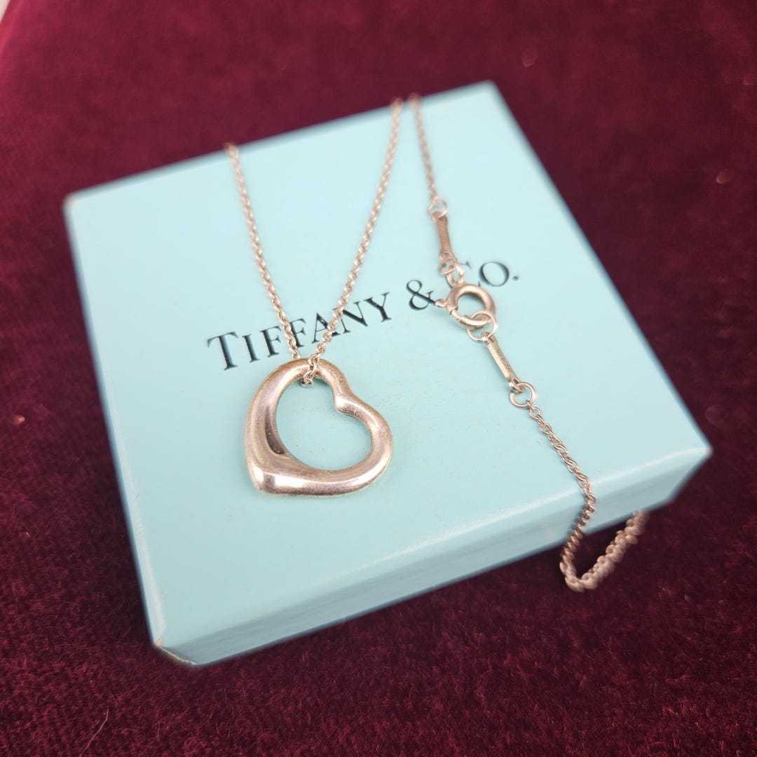 Vintage Elsa Peretti Open Heart 16 Mm Necklace | Tiffany & Co 925