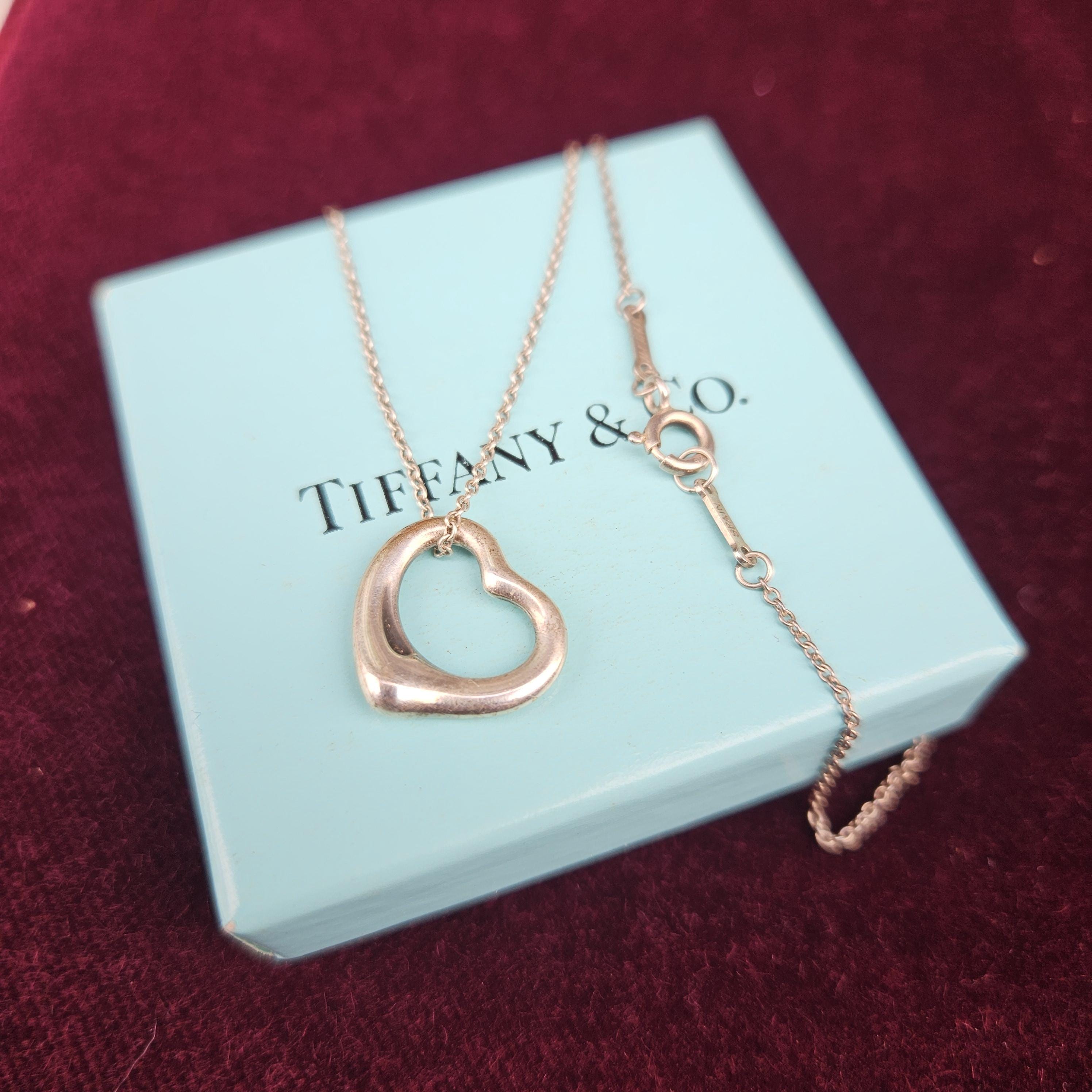 Vintage Elsa Peretti Open Heart 16 Mm Necklace | Tiffany & Co 925