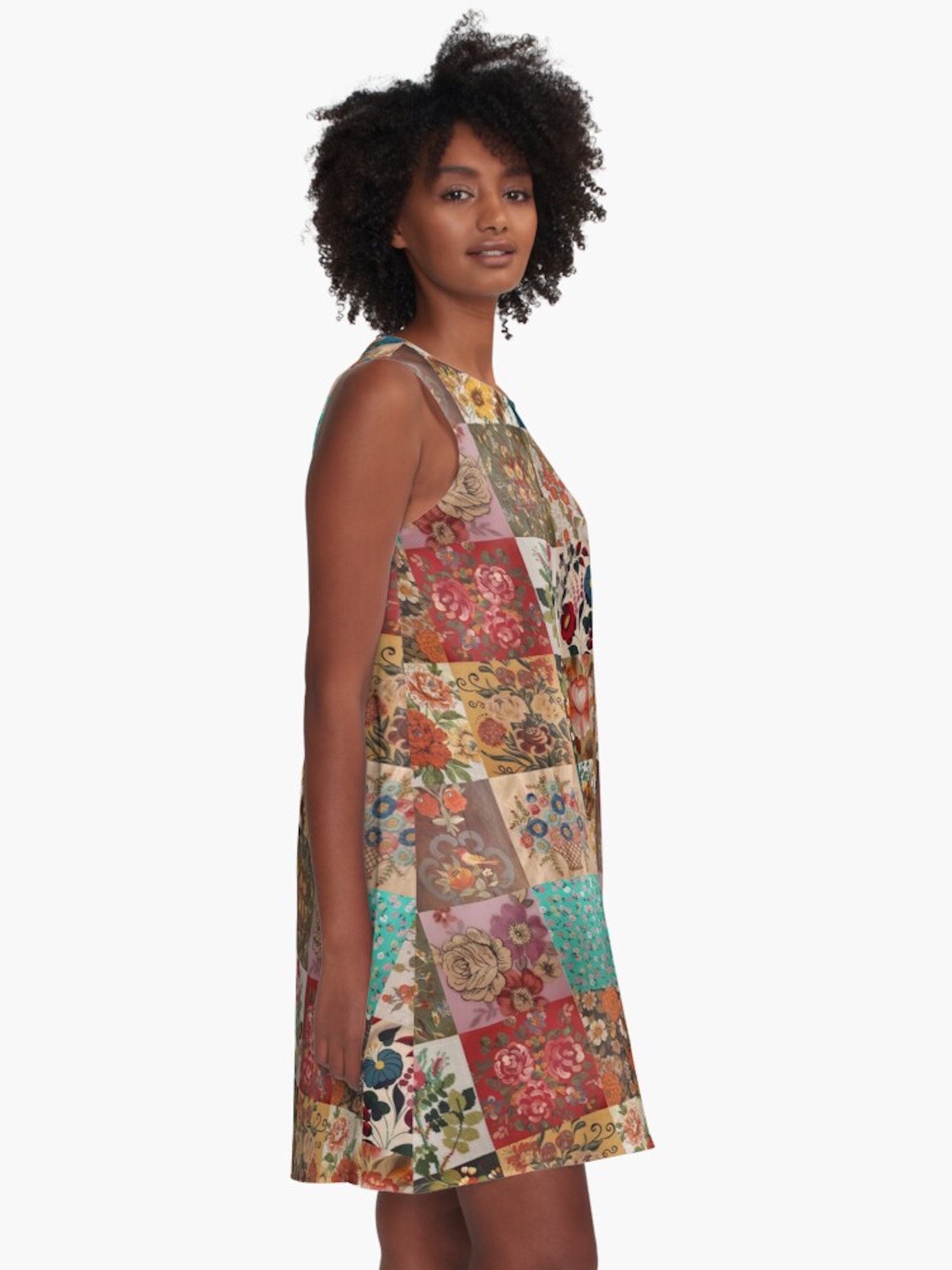 Boho Patchwork A-Line Dress Sleeveless Floral Dress Gypsy | Etsy