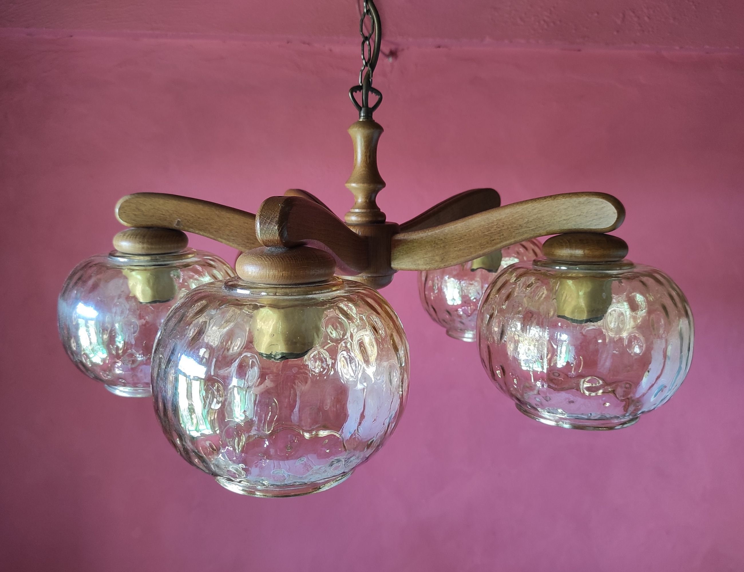 Lampe Suspendue RZB Boomerang Kaskade – 5 Lumières E14 – Vintage 70s