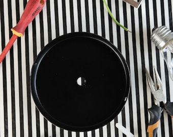 Ceiling Rose Black Metal Canopy 12cm | Pendant Light Ceiling Plate | Wall Light Mount | DIY Lamp Parts