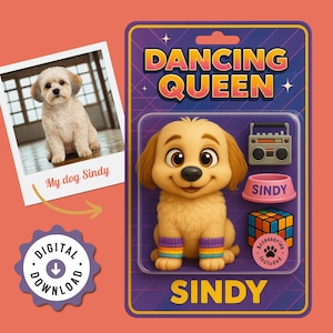 Custom Pet Portrait Action Figure | Personalized Pet Toy Keepsake | Custom Dog or Cat Figurine | Unique Pet Gift | Retro Boxed Toy Style