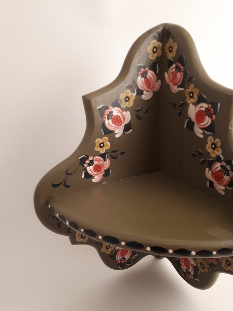 Vintage Folk Floral Shelf Hand Painted Wooden Shelf Boho Etsy