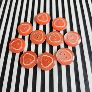 Vintage Pastel Pink Buttons | Set of 10 Craft Sewing Buttons to Up Cycle Your Clothes | Pack of Triangle Round Coral Home Decor Buttons