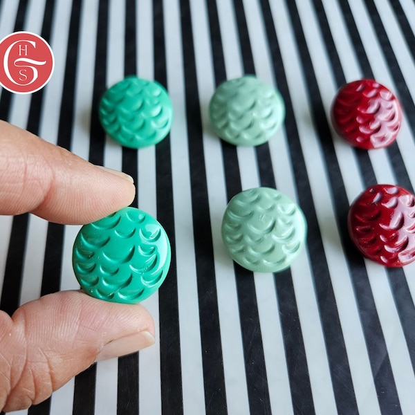 Up Cycled Button Mixed Pack | Set of 6 Cherry Red & Mint Seafoam Green Rockabilly Buttons | Craft Sewing Buttons | Up Cycle Your Clothes